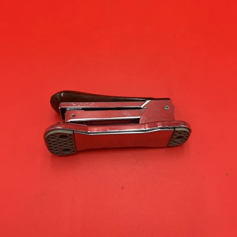 Ace Cadet Liftop Stapler, Model 302 Marbelized Brown Top Chrome Chicago Vintage